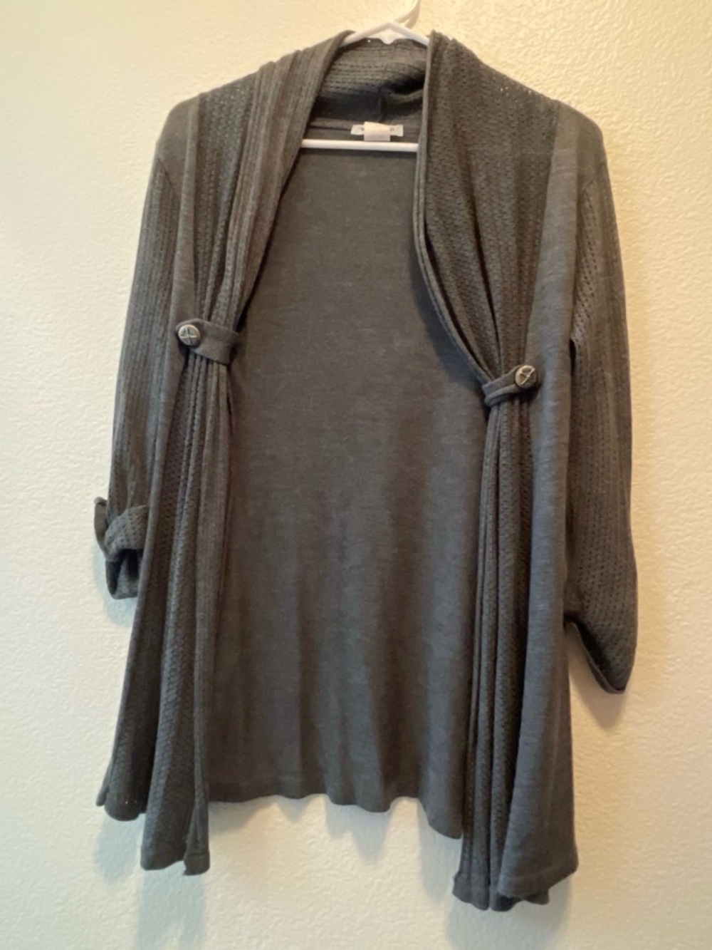 Cozy Open-Front Gray Women's Cardigan Sweater